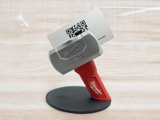 Milwaukee Hammer Business Card Holder – Unique Desk Organizer for Contractors & Tradesmen
